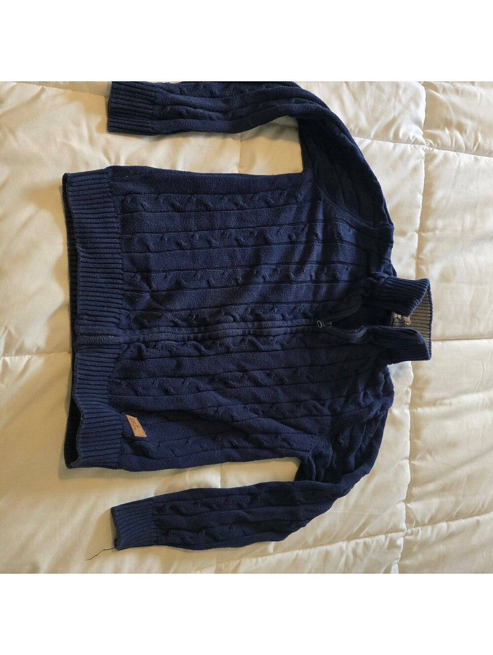 Wonder Nation navy cable knit cardigan sweater